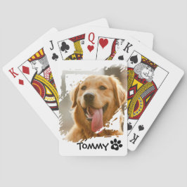 Custom Pet Photo Playing Cards with Name – White Casinokort