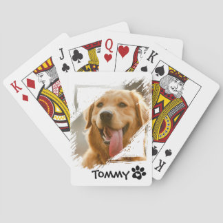 Custom Pet Photo Playing Cards with Name – White Casinokort