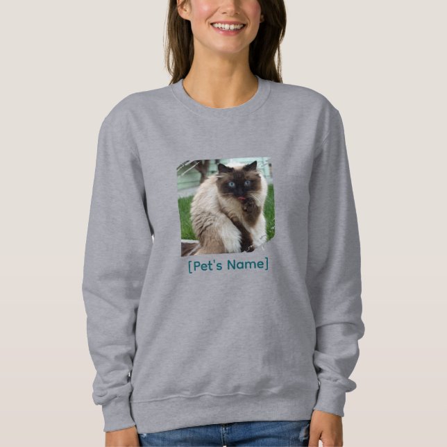 Custom Pet Photo Sweatshirt | Brushstroke Apparel T Shirt (Framsida)