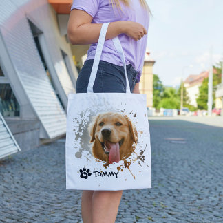 Custom Pet Photo Tote Bag with Name – All Over Pri Tygkasse