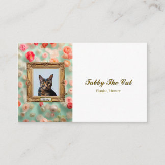 Custom Pet Portrait Business Card – Cat in a Frame Visitkort