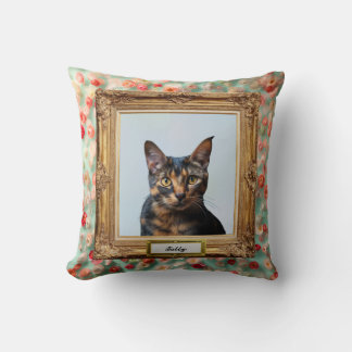 Custom Pet Portrait Cushion – Your Cat in a Frame Kudde