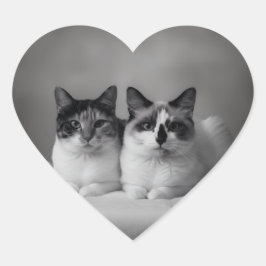 Custom Pet Portrait Heart Sticker Hjärtformat Klistermärke
