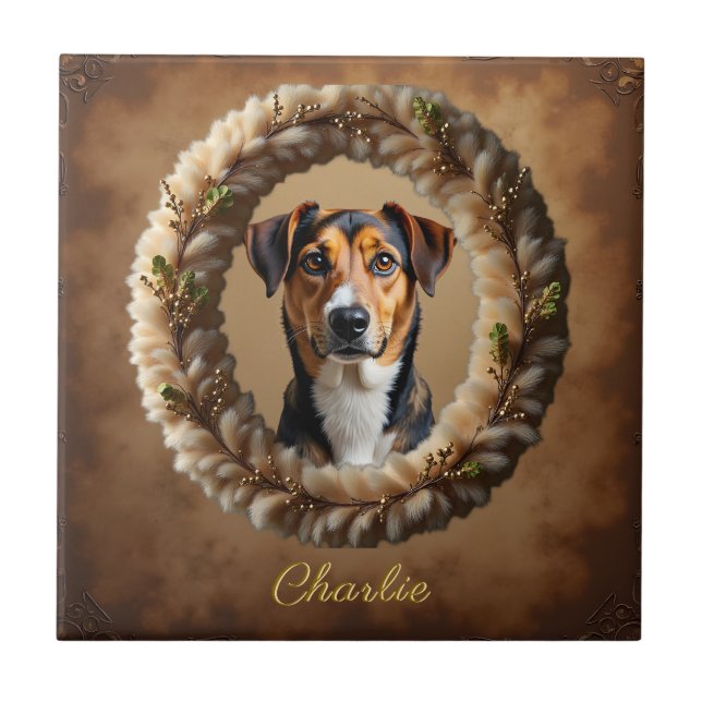 Custom Pet Portrait – Just Upload a Simple Photo Kakelplatta (Framsidan)