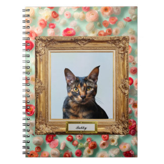 Custom Pet Portrait Notebook – Your Cat in a Frame Anteckningsbok