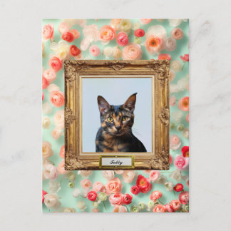 Custom Pet Portrait Postcard – Your Cat in a Frame Helg Vykort