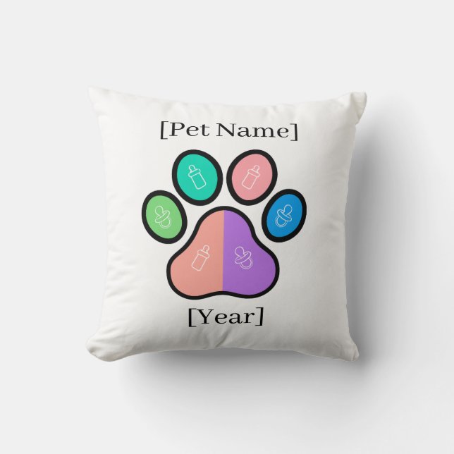 Custom Pet Sibling Baby Bodysuit - New Big Brother Kudde (Framsida)