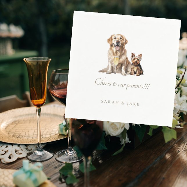 Custom Pet Wedding Cheers to our Parents Napkins  Pappersservett (Skapare uppladdad)