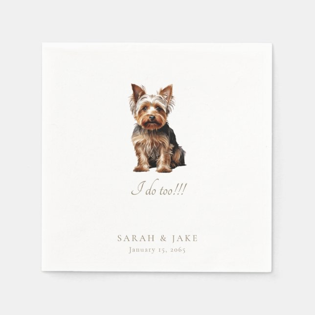 Custom Pet Wedding Yorkshire Terrier Pappersservett (Framsidan)
