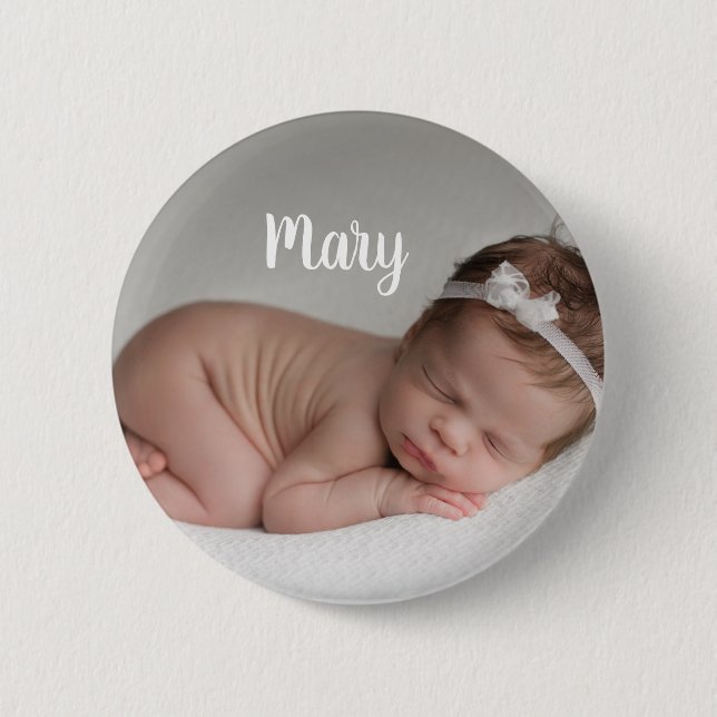 Custom photo and name button personalized knapp (Framsida)