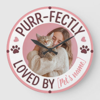 Custom Photo and Name For Cat Mom | Pet Lovers Stor Klocka