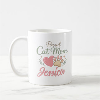 Custom Photo and Name Mug For Cat Mom Kaffemugg