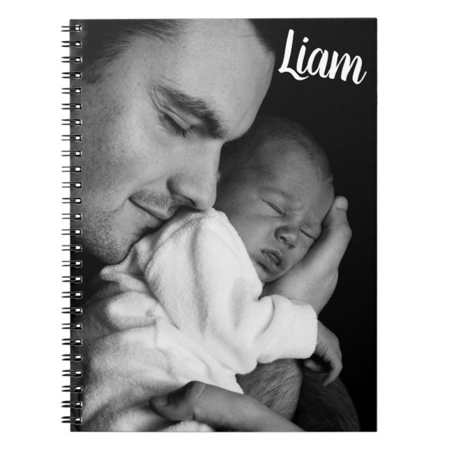 Custom photo and name notebook personalized anteckningsbok (Framsidan)