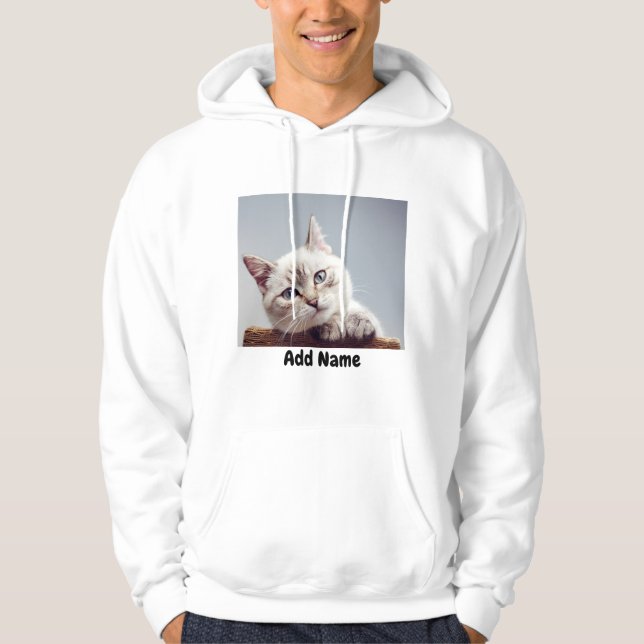 Custom Photo and Name Personalized  Hoodie (Framsida)