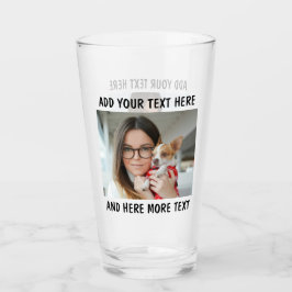 Custom Photo and Text Glass Cup Glaskopp