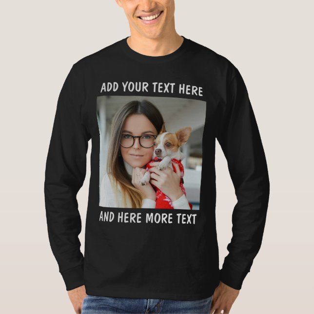 Custom Photo and Text Longsleeve T-Shirt (Framsida)
