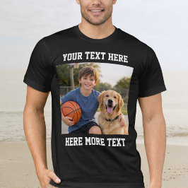 Custom Photo and Text Or Name Bold Sporty  T Shirt