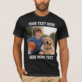 Custom Photo and Text Or Name Bold Sporty  T Shirt