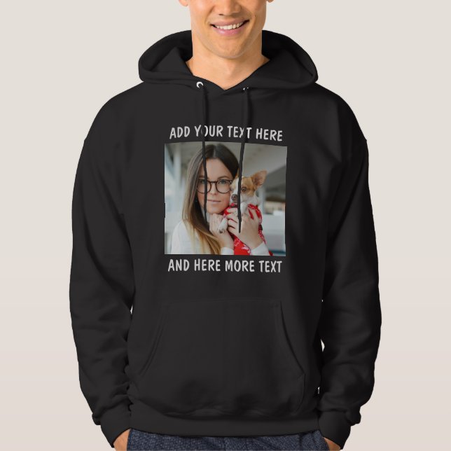 Custom Photo and Text Or Name Hoodie (Framsida)