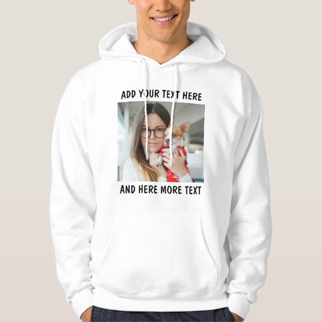 Custom Photo and Text Or Name Hoodie (Framsida)