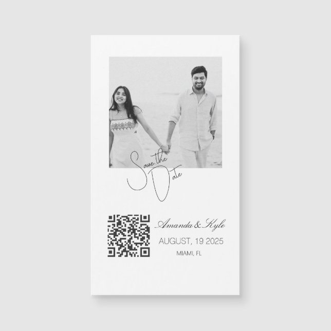 Custom Photo announcement Wedding magnet (Framsida)
