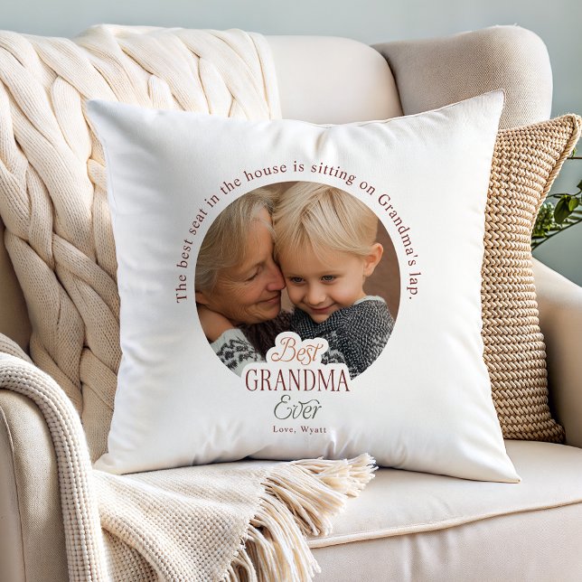 Custom Photo Best Grandma Ever Kudde (Skapare uppladdad)