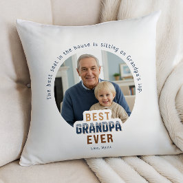 Custom Photo Best Grandpa Ever Kudde