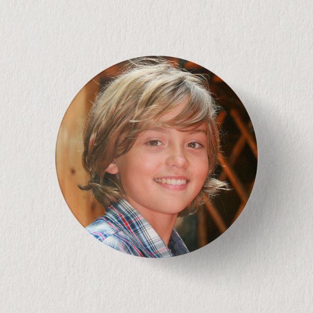 CUSTOM PHOTO BUTTON KNAPP (Framsida)