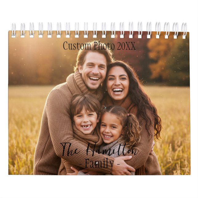 Custom Photo Calendar, Rustic Wall Design Kalender (Omslag)