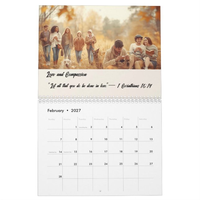 Custom Photo Calendar with Bible Verses Kalender (Feb 2027)