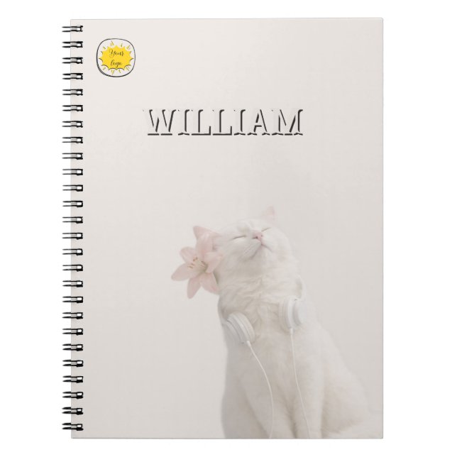 Custom photo cat pet  notebook anteckningsbok (Framsidan)