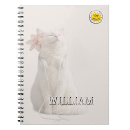 Custom photo cat pet silver notebook anteckningsbok