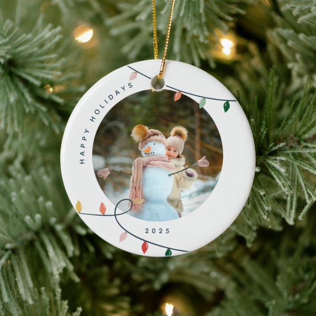 Custom Photo Christmas Ornament with Lights (Träd)