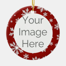 custom photo christmas snow julgransprydnad keramik