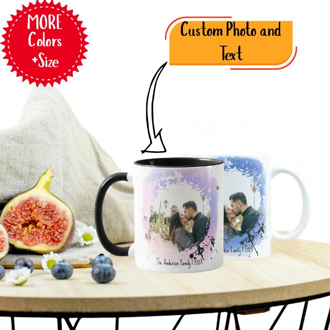 Custom Photo Coffee Mug – Personalized Picture Cup Mugg (Personalized Photo Collage & Text Mug )