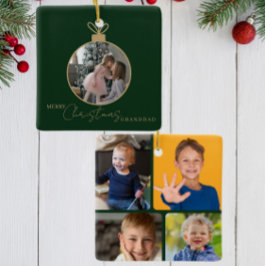custom photo collage Merry Christmas bauble Julgransprydnad Keramik