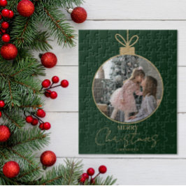 custom photo collage Merry Christmas bauble Pussel