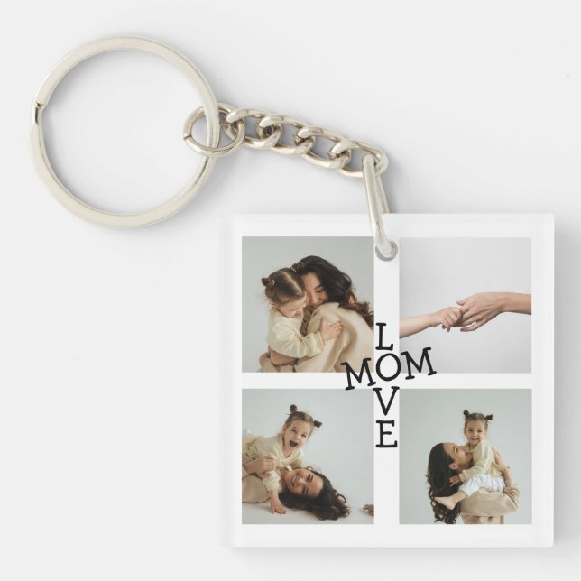 Custom Photo Collage Mom Keychain (Framsidan)