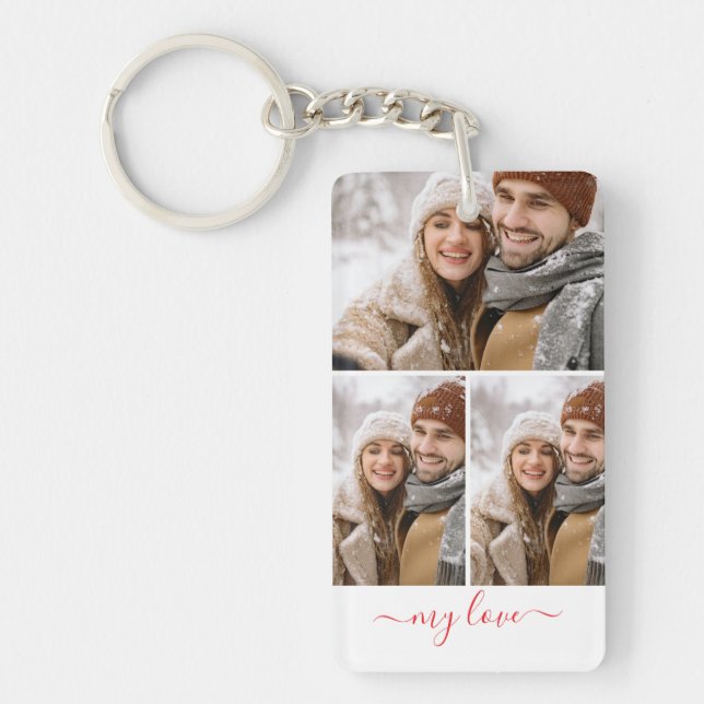 Custom Photo Collage My Love Keychain (Framsidan)