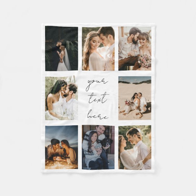 Custom Photo Collage Personalized Picture Family Fleecefilt (Framsidan)