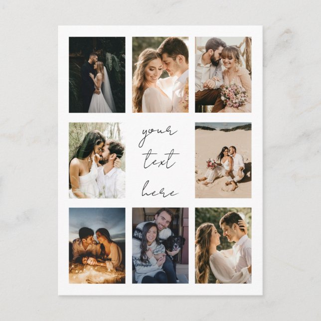 Custom Photo Collage Personalized Picture Family Helg Vykort (Framsida)