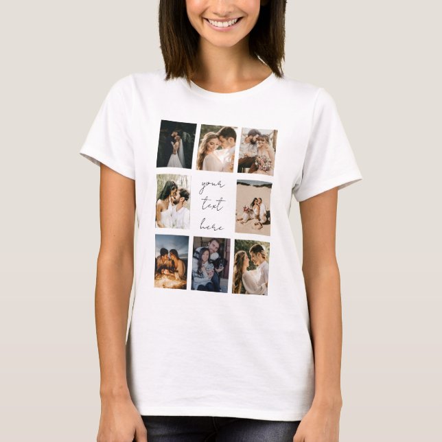 Custom Photo Collage Personalized Picture Family T Shirt (Framsida)