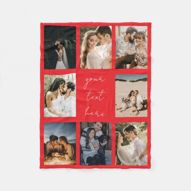 Custom Photo Collage Personalized Picture Romantic Fleecefilt (Framsidan)