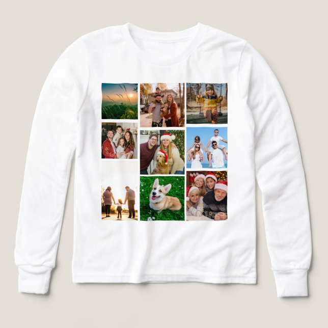 Custom Photo Collage Shirt, Custom 9 Photos   T Shirt (Design framsida)