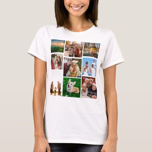 Custom Photo Collage Shirt, Custom 9 Photos   T Shirt (Framsida)
