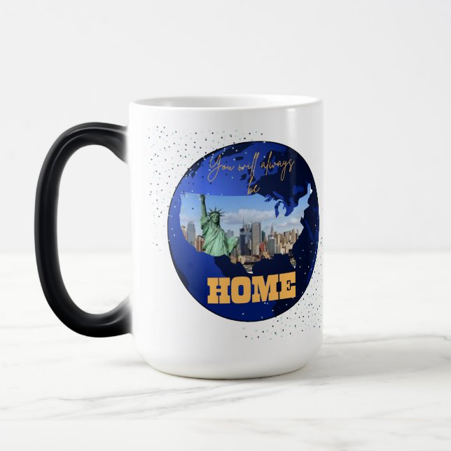Custom Photo Country Map You Will Always Be Home M Magisk Mugg (Vänster)