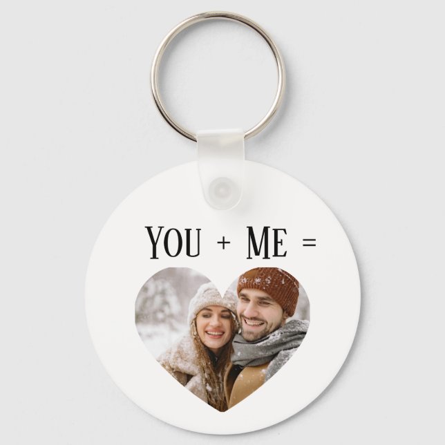 Custom Photo Couple Love Heart Keychain Nyckelring (Framsida)