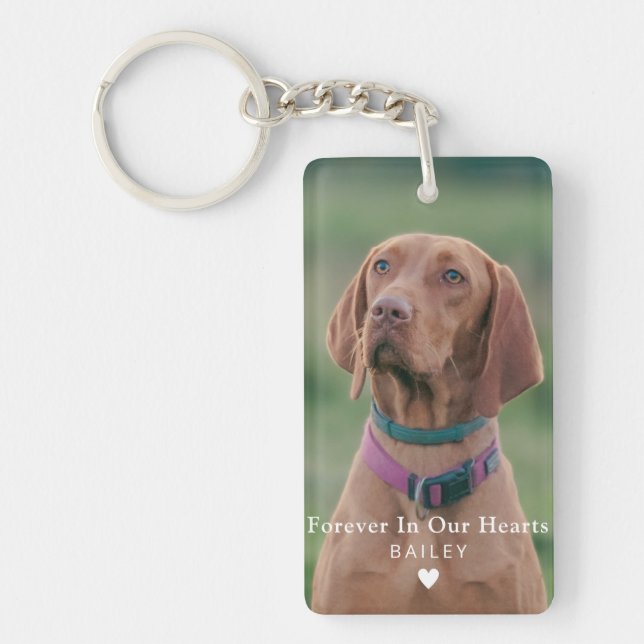 Custom Photo Dog Memorial Pet Loss Keepsake Nyckelring (Framsidan)