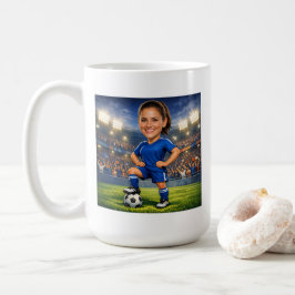 Custom Photo-Face Soccer/Football Star Caricature Kaffemugg
