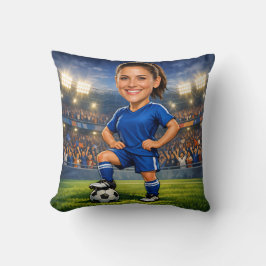 Custom Photo-Face Soccer/Football Star Caricature Kudde